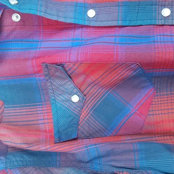 Levi's Plaid Vibrant Color Pearl Snap Pocket Buttondown Western Shirt Sz.XXL - Picture 4 of 10